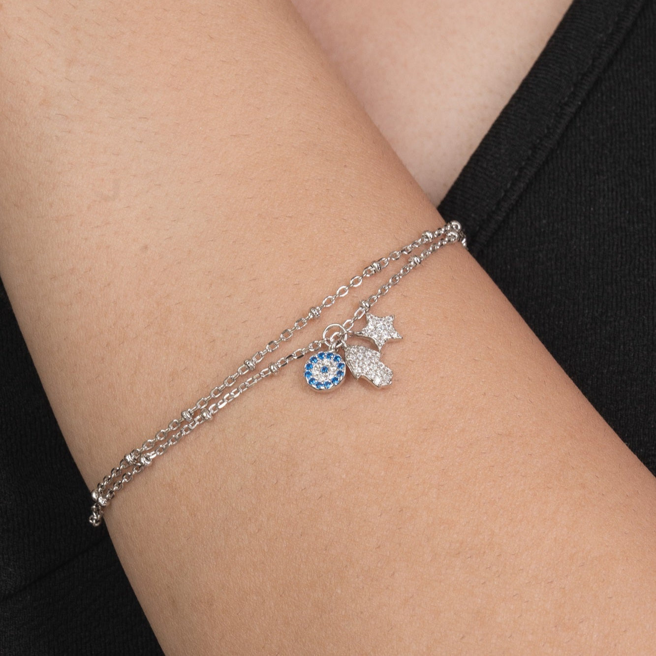 Celestial Trio Sterling Silver Bracelet